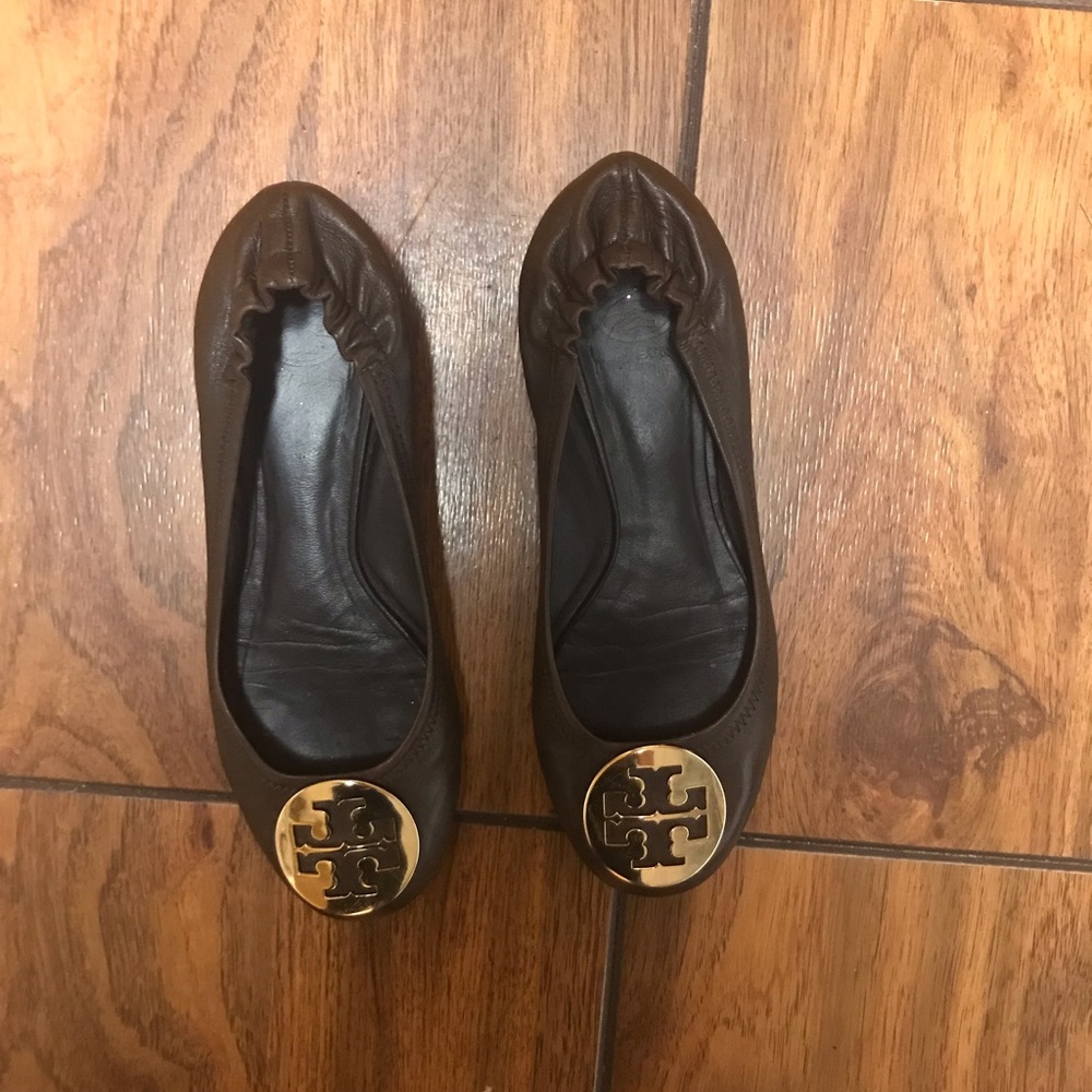 Tory Burch Reva Leather Ballet Flats 7-M - Picture 11 of 11